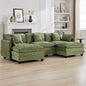 111'' Sectional Cloud Deep Seat Couch, Oversized Chenille U Shaped Sectional by WUTUTUEE