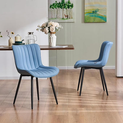 YOUNUOKE Mid-Century Modern Dining Chairs Set of 2, Armless Accent Chair by YOUNUOKE