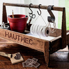 HAUTMEC Vintage Stainless Steel Letters Stencils, A to Z Stainless Steel Stencils & Holder, 1-1/2"(40mm) Letters, Shop Stencil, Advertising Stencilling, Craft-Printing, Reusable HT0239-ST