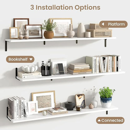 Fun Memories Deep Floating Shelves, 55W x 8D Floating Shelves Set of 2 - Image 5