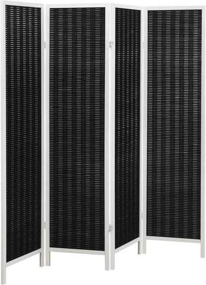 Roundhill Furniture Inkwell 4-Panel Bamboo Room Divider, Folding Portable - Image 9