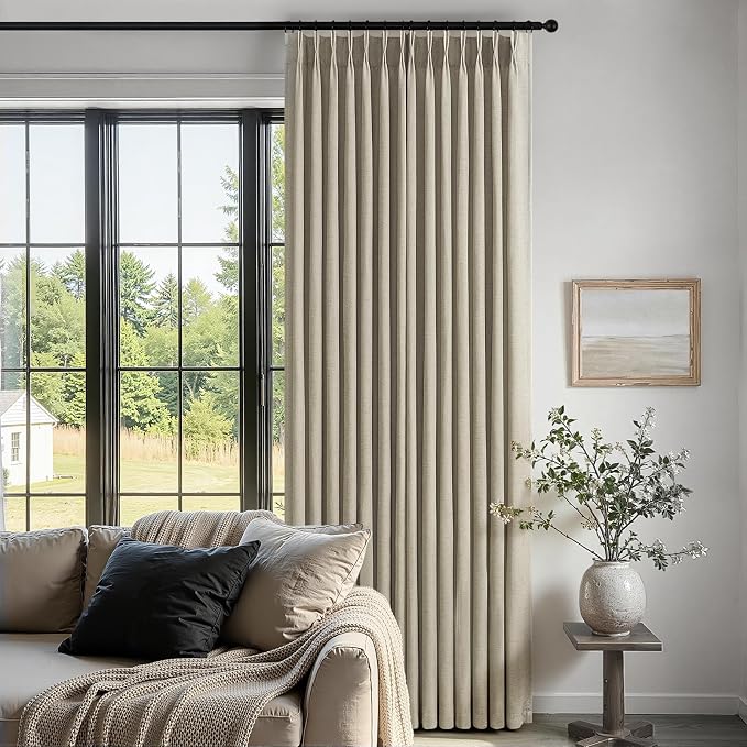 Topfinel 96 Inches Long Pinch Pleated Semi Sheer Curtains - Image 2