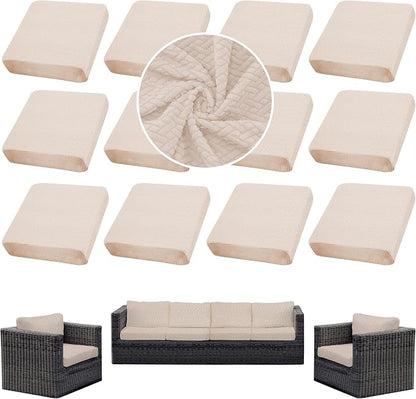 Outdoor Cushion Covers Set, Replacement by SUKAIKEQA