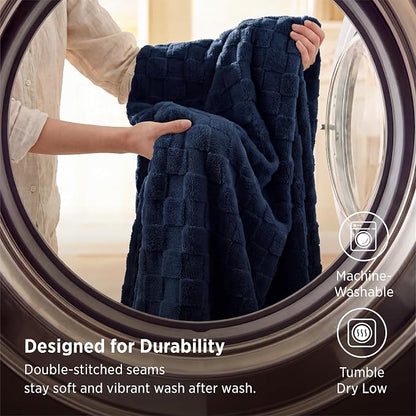 Bedsure GentleSoft Navy Throw Blanket - Image 6