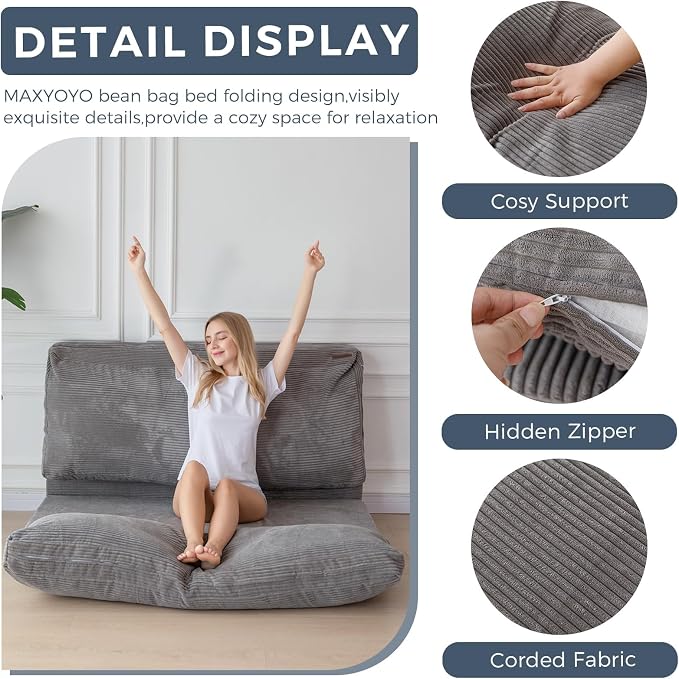 MAXYOYO Folding Sofa Bed, Floor Sofa Convertible Sleeper Chair - Image 4