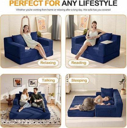 Erament Boneless Loveseat Convertible Sofa Bed, Folding Floor Futon Sleeper - Image 6