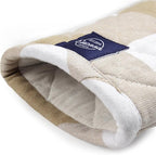 Encasa XO Long 12"x7" Oven Microwave Hand Gloves Mitts (2 pc Set) for Kitchen Cooking & Baking - Heat Resistant, Thick & Safe, Protection of Hands from Hot Utensils - Buffalo Beige Checks