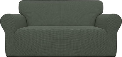 Easy-Going Stretch Oversized Loveseat Couch Covers Washable Olive Green | by Easy-Going