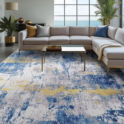 RELEANY Washable 10'x12' Abstract Area Rug by RELEANY