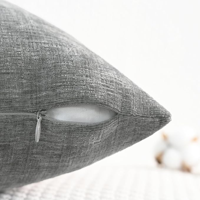 CaliTime Decorative Couch Throw Pillow Covers 18 X 18 Inches Medium Grey | Pack - Image 3