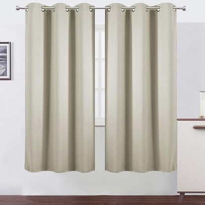 Light Beige Thermal Blackout Curtains/42 x 72 Inch/Set of 2 Panels Room by Lemomo