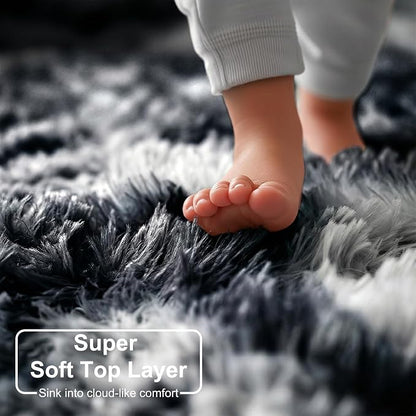 Amdrebio Black White Grey Cool Area Rug 4x6 - Image 2