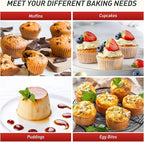 2 Packs 6 Cups Silicone Muffin Pan for Baking with Metal Reinforced Frame Jumbo Size Cupcake Pan Tray Egg Bites Silicone Circle Cookie Molds Muffin Tin Tart Pans Large Big Sheet Set for Breakfast