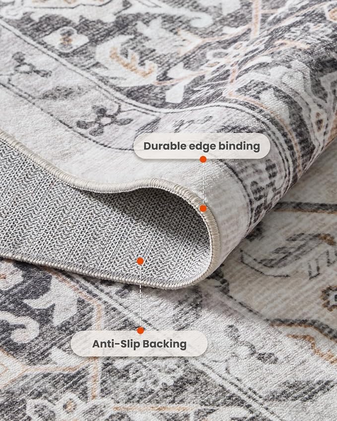 AMADA HOMEFURNISHING 9x12 Washable Area Rug, Low-Profile Large Area Rug - Image 6