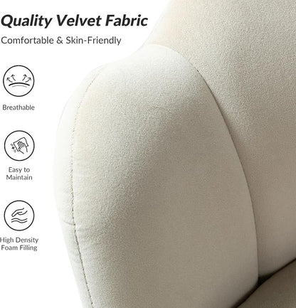 HULALA HOME Modern Velvet Accent Chairs Set of 2 - Image 4