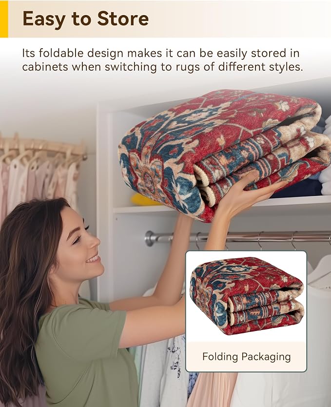 RELEANY Washable Area Rug, Square 8'x8', Water Repellent, Pet Friendly - Image 5