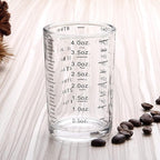 BCnmviku Measuring Cup Shot Glass 4 Ounce/120ML Liquid Heavy High Espresso Glass Cup Black Line (1, Black)