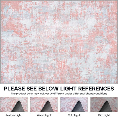 Aelenmu 5x7 Area Rugs for Living Room Bedroom Dining Room Washable Pink | Soft - Image 7