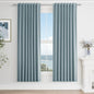 Blue 100% Blackout Linen Curtains 72 Inch Length 2 Panels Set by Guken