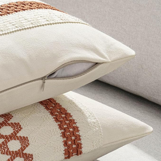 MIULEE Set of 2 Fall Burnt Orange Decorative Pillow Covers 18x18 | Farmhouse - Image 5