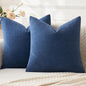 MIULEE Navy Blue Chenille Couch Euro Throw Pillow Covers, 22x22 | Set of 2 by MIULEE
