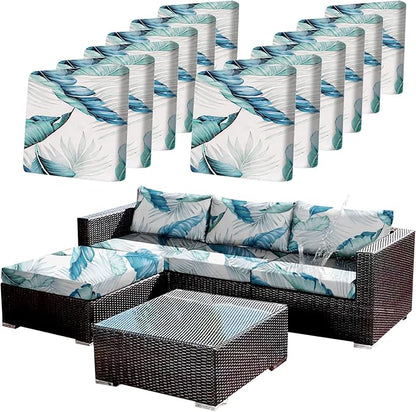 CALBODE 12Pcs Stretch Patio Cushion Covers Outdoor Couch Cover Replacement by CALBODE