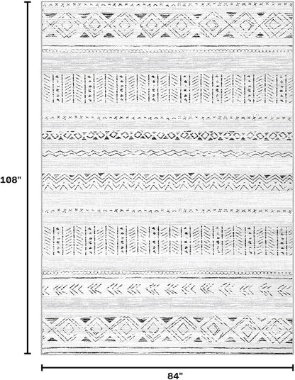 cotiled Boho 7x9 Area Rug for Living Room: Large Moroccan Washable Rug | Solve - Image 2