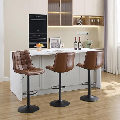 FIRAVOE Counter Height Bar Stools, Swivel Barstools Set of 3 - Image 8