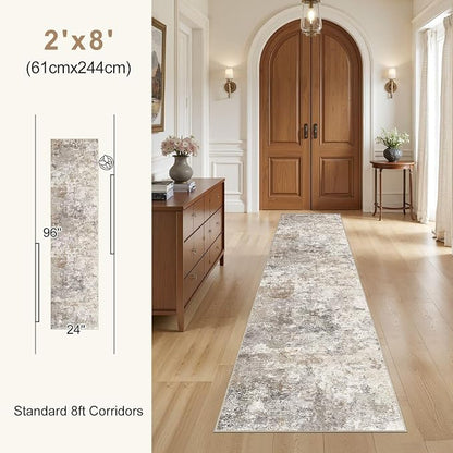 UERMEI 2x8 Washable Runner Rug for Hallway, Non Slip Low Pile Kitchen Carpet - Image 6