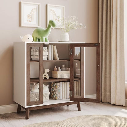 BELLEZE Modern Curio Cabinet, 3-Tiers Console Table, 31 Inch - Image 3