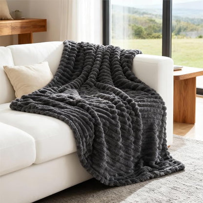 Bedsure Soft Twin Blanket for Bed Decor Gifts Grey 60"x80" | Birthday Gifts for - Image 7