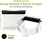 Spring Chef Dough Blender & Pastry Cutter Tool, Stainless Steel Pastry Blender & Bench Scraper for Pizza, Nut, Pie - Multipurpose Dough Cutter & Scraper Tool for Baking with Soft Grip Handles - Black
