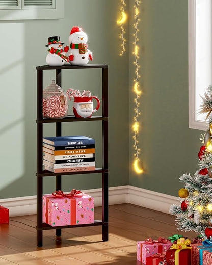 TUTOTAK Corner Shelf, 4-Tier Corner Bookshelf - Image 4