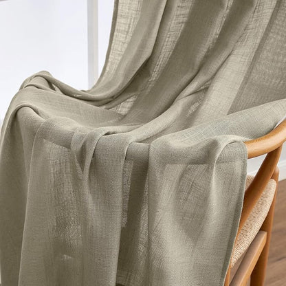 MIULEE Oatmeal Linen Curtains 52x72 Inch 2 Panels - Image 6