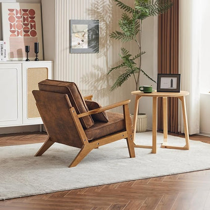 Karl home Accent Chair Wide Armrest Mid-Century Lounge Chair Bronzing Cloth - Image 6
