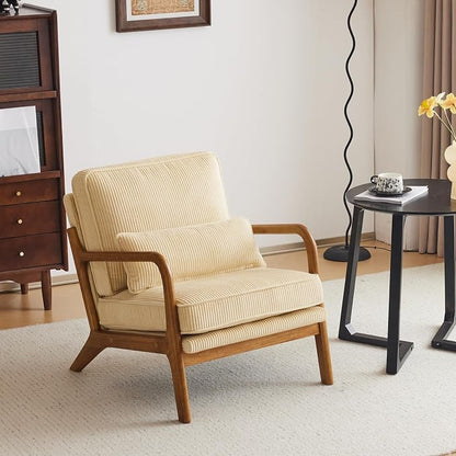 VINGLI Upgraded Premium Corduroy Accent Chairs Set of 2, Upholstered Arm Chair - Image 9