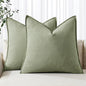 MIULEE Decorative Linen Pillow Covers 20x20 Inch Sage Green | Boho Farmhouse​ by MIULEE