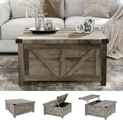 jimeimen Farmhouse Lift Top Coffee Table - Image 6