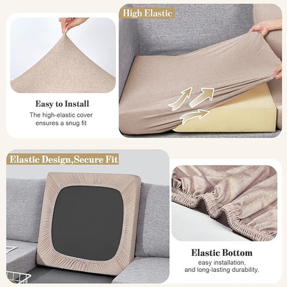 4Pcs Patio Cushion Covers Stretch Outdoor Furniture Protector Slipcovers | - Image 5