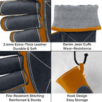 TICONN Welding Gloves, 1000°F Heat-Resistant Fireproof Leather Gloves for Welders, Stick, Forge, Mig, Tig, BBQ, Baking, Oven
