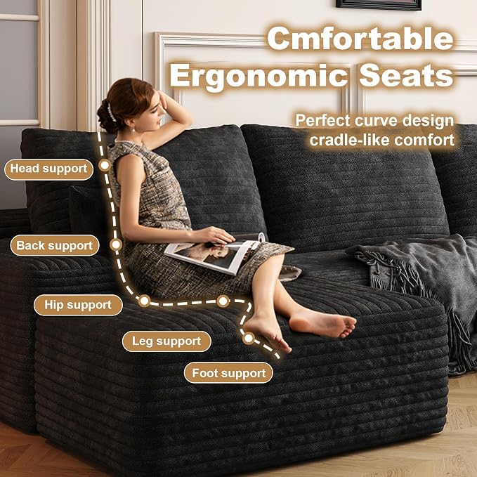 108" Sectional Couches for Living Room Cloud Couch Sofa - Image 5