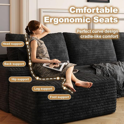 108" Sectional Couches for Living Room Cloud Couch Sofa - Image 5