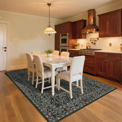 9x12 Washable Area Rugs for Living Room, Stain Resistant Vintage Rugs for - Image 4