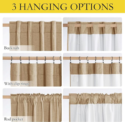 NICETOWN 100% Blackout Linen Curtains - Image 6