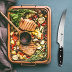 TUO Carving Knives & Forks - Barbecue knives 8'' - Meat Cutting Fork-Shaped Tip Utility bbq Knives - German X50CrMoV15 Steel Knife - Full Tang Pakkawood Handle with Gift Box - BLACK HAWK Series