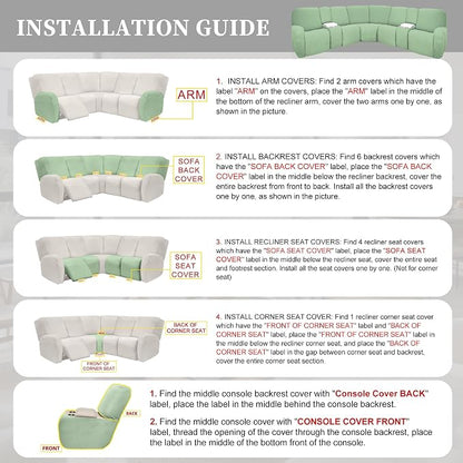 100% Waterproof Sectional Recliner Couch Covers - Image 7