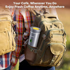 kejector Portable Coffee Maker Espresso Machine for Travel Nano Car Coffee Maker Compatible with Ground Coffee & Capsule for RV, Hiking Camping Office, Travel Espresso Maker Electric Coffee Machine