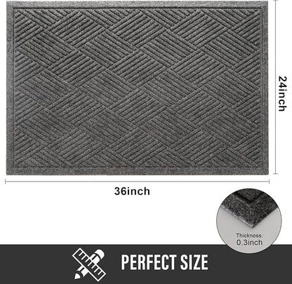Sturdy Front Door Mat, Absorbent Muddy Dirt Resist Welcome Door Mats Outdoor - Image 2