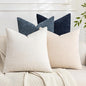 Set of 4 Soft Textured Decorative Throw Pillow Covers 18x18 Inch Cozy Farmhouse by Cozoomy