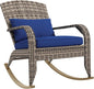 Outsunny Outdoor Wicker Adirondack Rocking Chair, Patio Rattan Rocker Chair by Outsunny